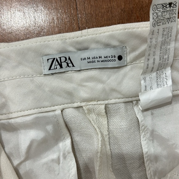 Zara Mediam Linen Pants Wide Leg - Picture 4 of 4